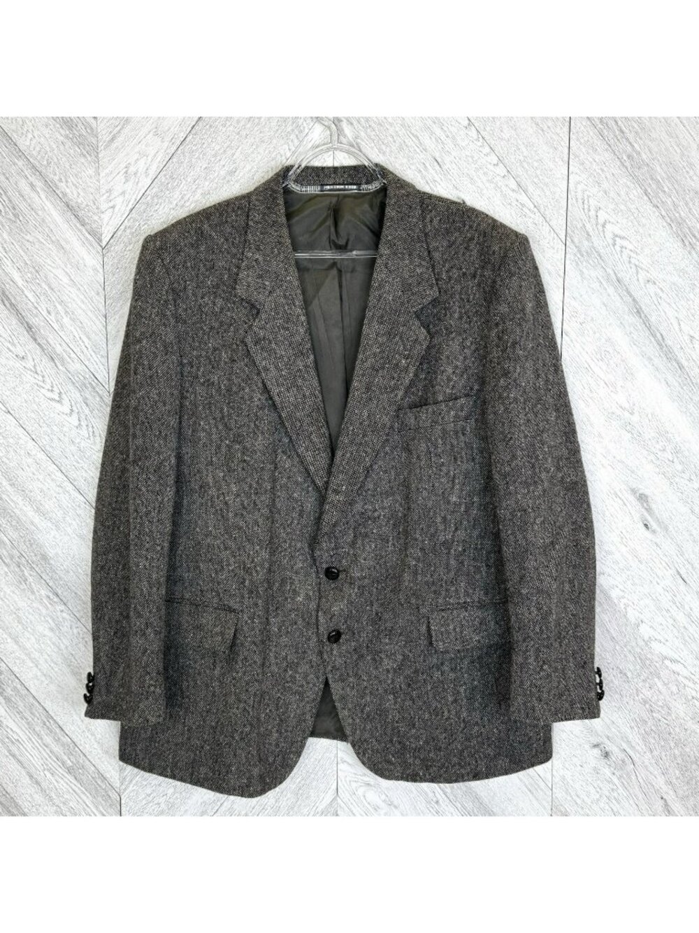 Vintage The Real Magee Donegal Tweed Blazer Sport Coat Jacket Gray 46 Short 46S